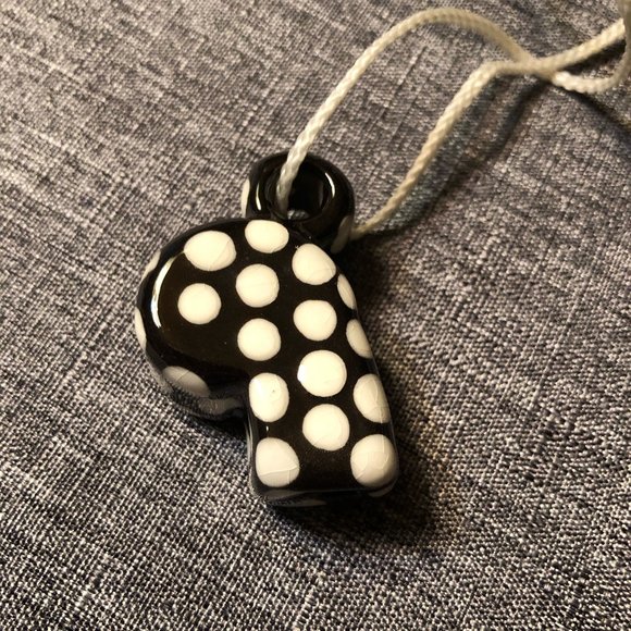 Necklace - Art glass whistle on a 23" cord. Whistle works!! - Picture 3 of 5